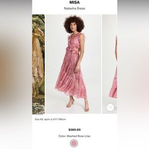 MISA Los Angeles Natasha dress ruffles cutout dress airy dress